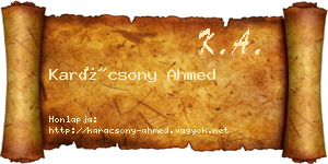 Karácsony Ahmed névjegykártya